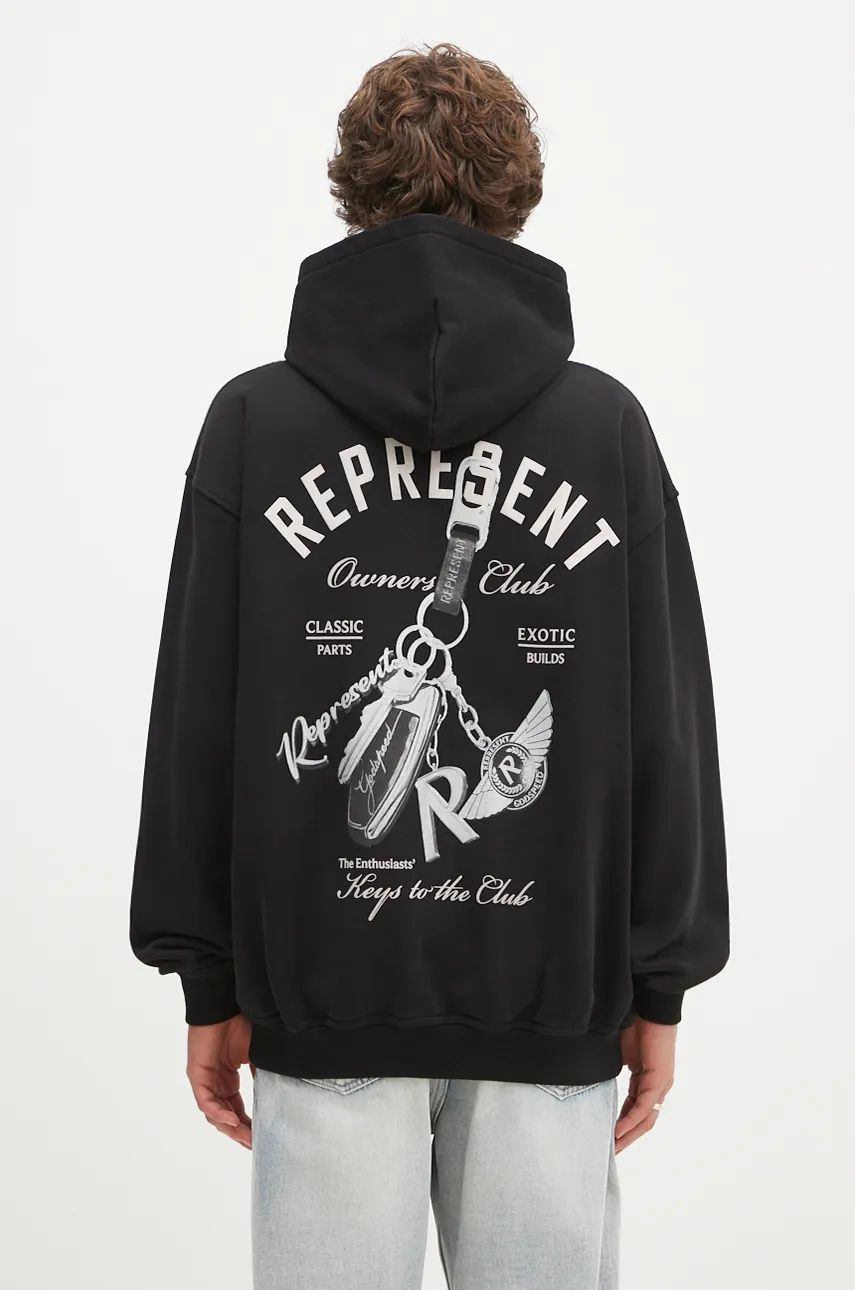 Світшоти Represent Clo Represent Keys To The Club Hoodie With Print чорний | MLM4240.001, 0