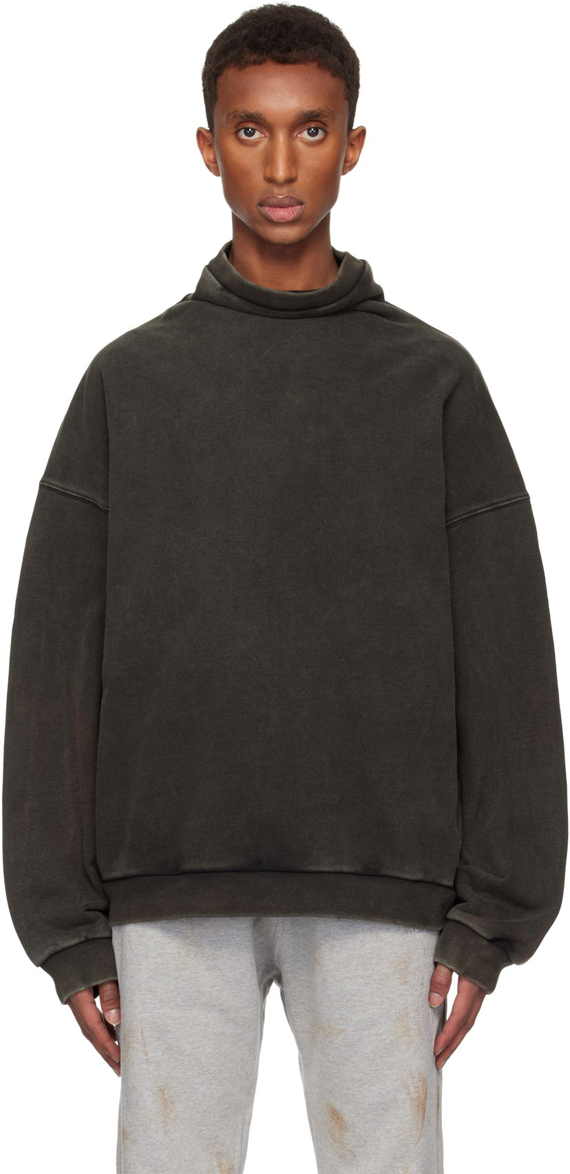 Cветр We11done Standard Logo Turtleneck Sweatshirt Зелений | WD-TS3-24-731-U-BK