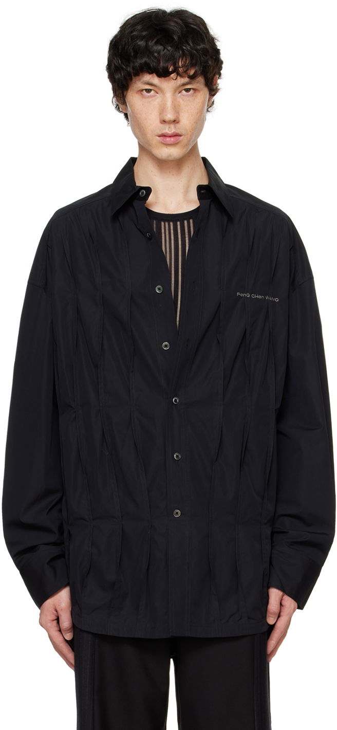 Сорочка Feng Chen Wang Feng Chen Wang Pleated Shirt чорний | FUF18SR09