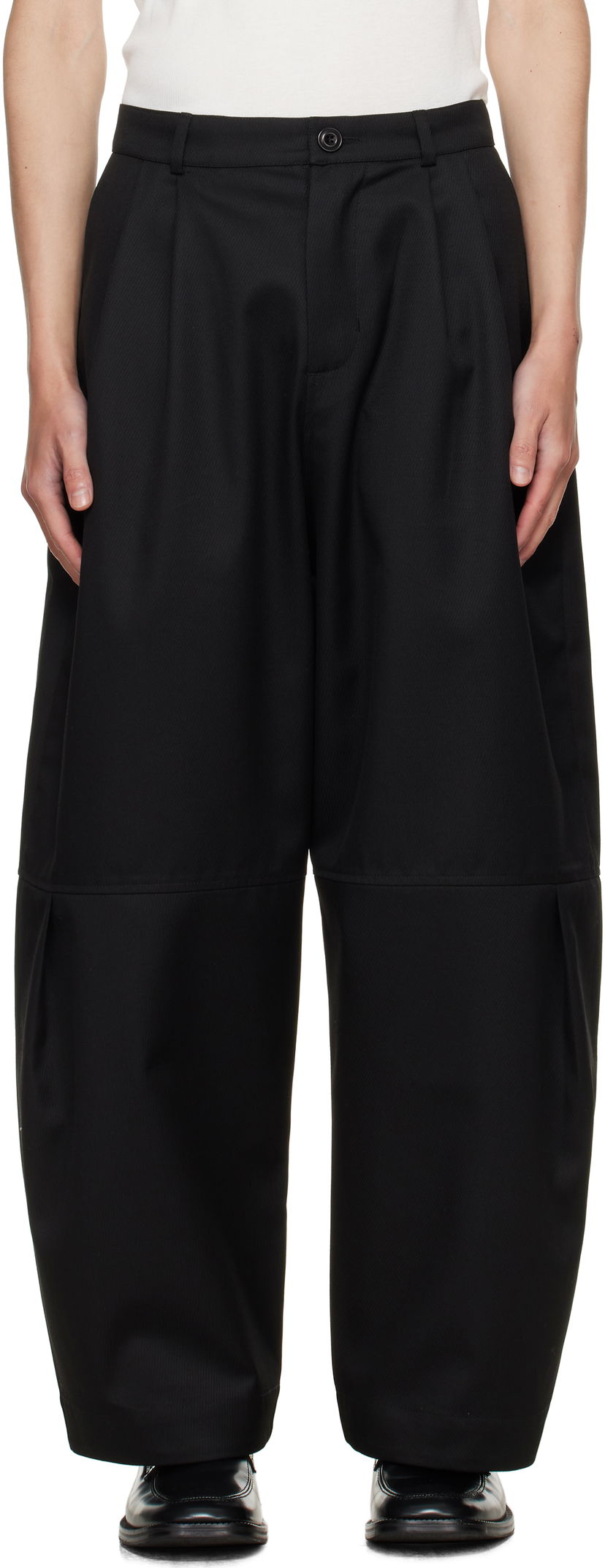 Штани sage NATION SAGE NATION Zushi Pleated Trousers чорний | S091 ZUSHI TROUSER COTTON TWIL