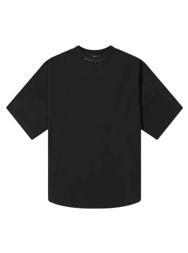 Футболка Palm Angels Oversized Mock Neck Glitter Logo Tee чорний | PMAA002F22JER0031010