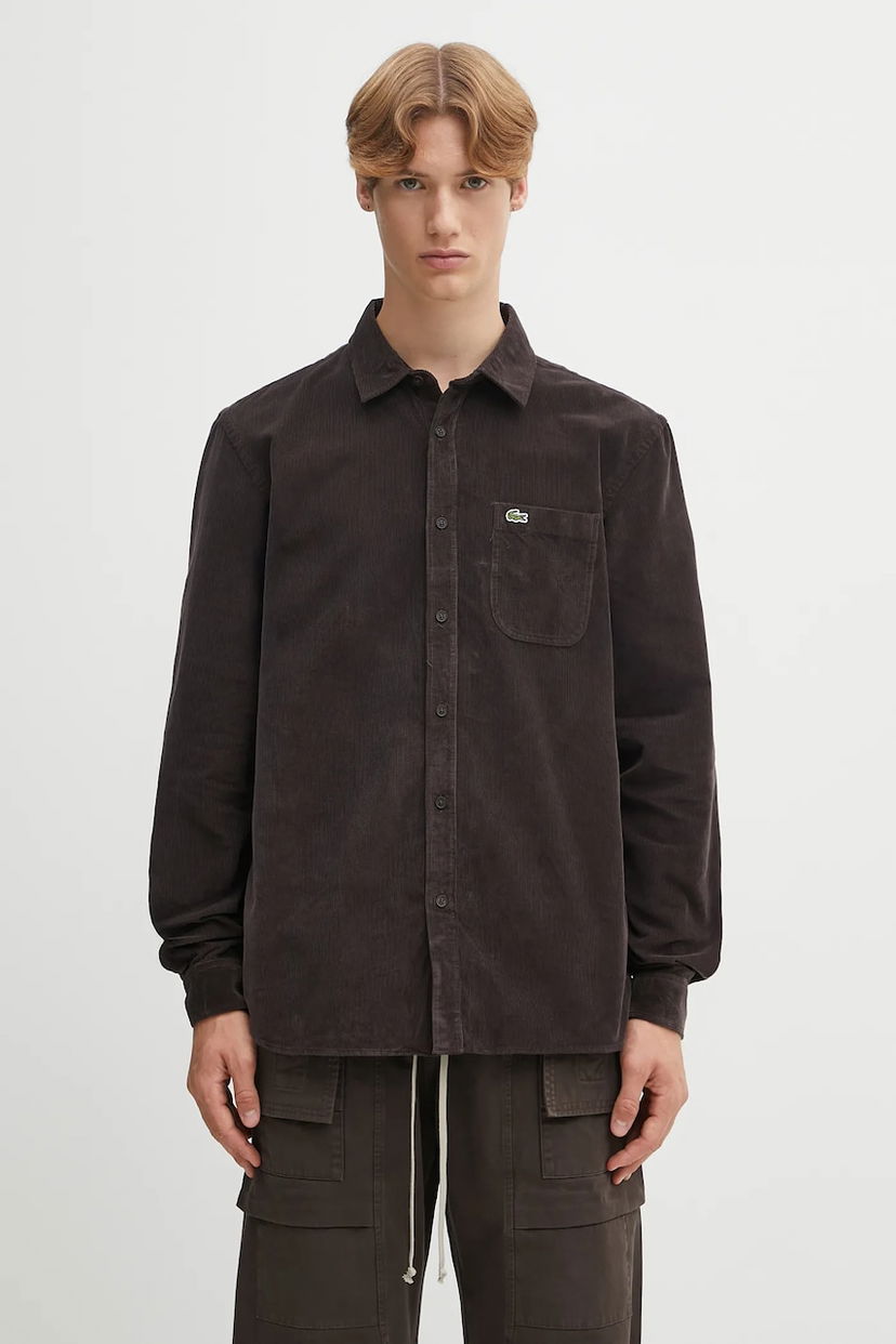 Сорочка Lacoste Corduroy Shirt Regular Fit Classic Collar Коричневий | CH3346