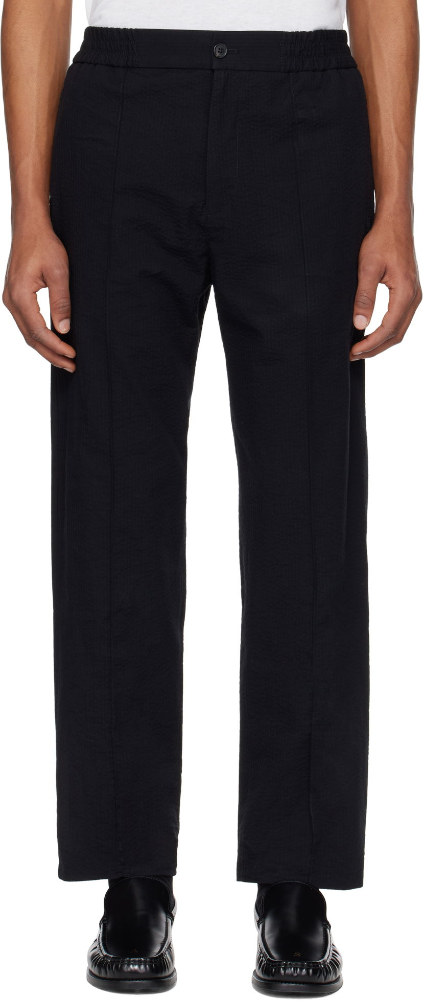 Штани A.P.C. A.P.C. Joaquin Textured Straight-Leg Trousers чорний | COGXU-H08454