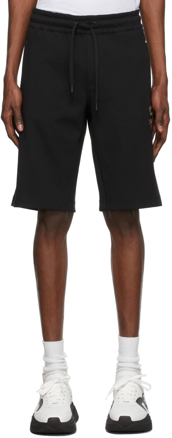 Шорти Dolce & Gabbana Black Embroidered Jogging Shorts чорний | GWJWAZ HU7H9