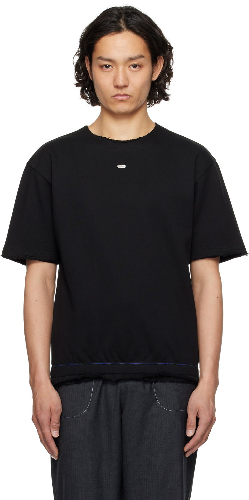 Футболка ADER ERROR ADER error Half Sleeve Sweatshirt чорний | BO01SSSW0201BK