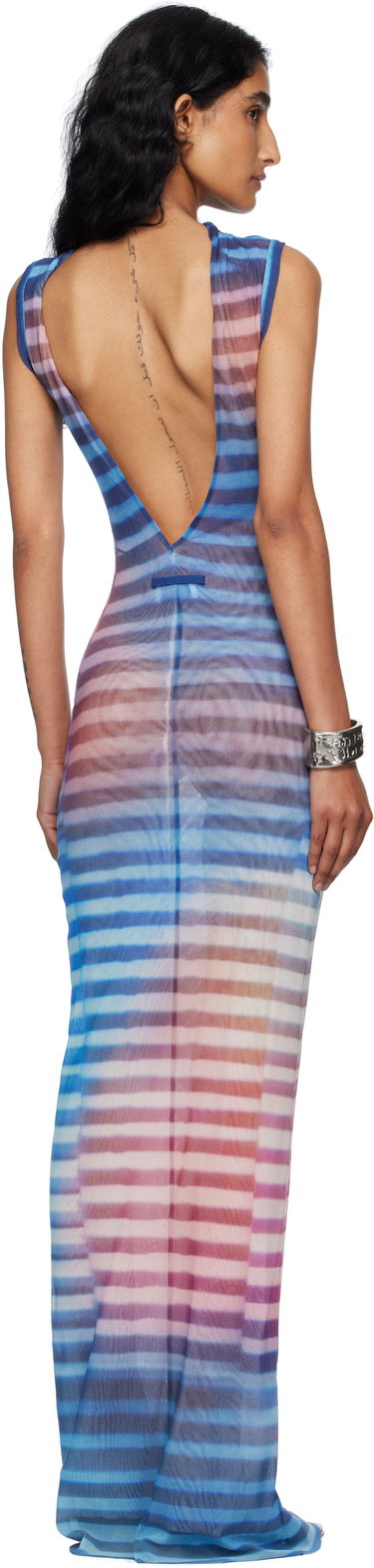 плаття Jean Paul Gaultier Jean Paul Gaultier High Neck Open Back Printed Maxi Dress Синій | 25/03-W-DR031-M005P-565034, 2