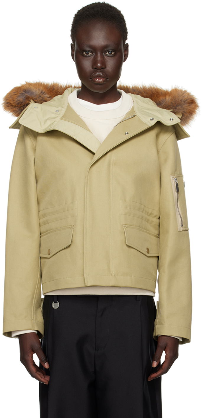 Парка Burberry Burberry Short Faux-Fur Trim Jacket бежевий | 8095254