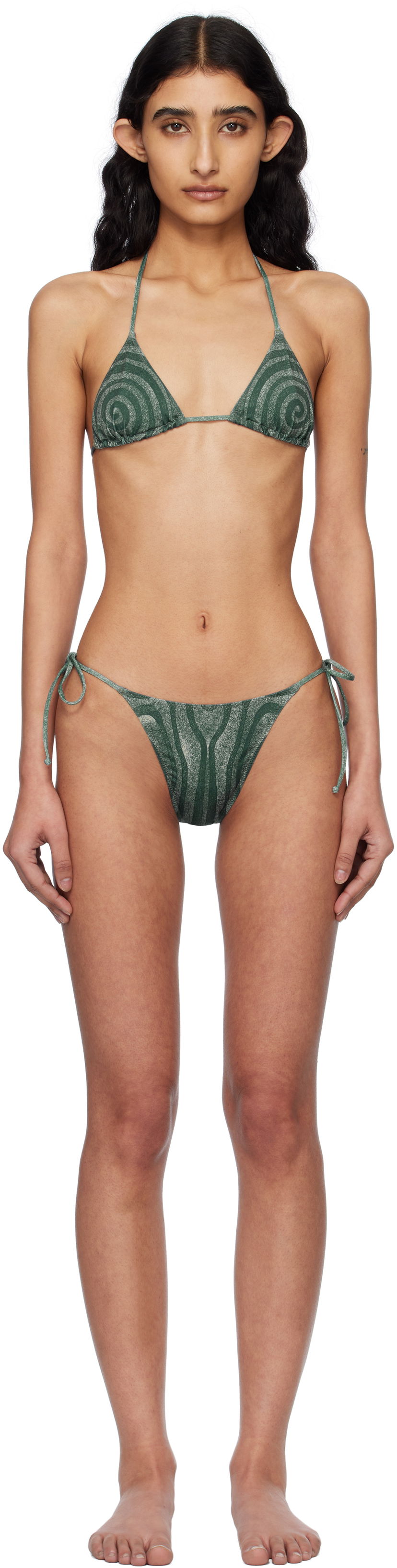 Купальники Jean Paul Gaultier Jean Paul Gaultier 'The Spirale' Bikini Зелений | 25/34-F-BS024-J587-0351