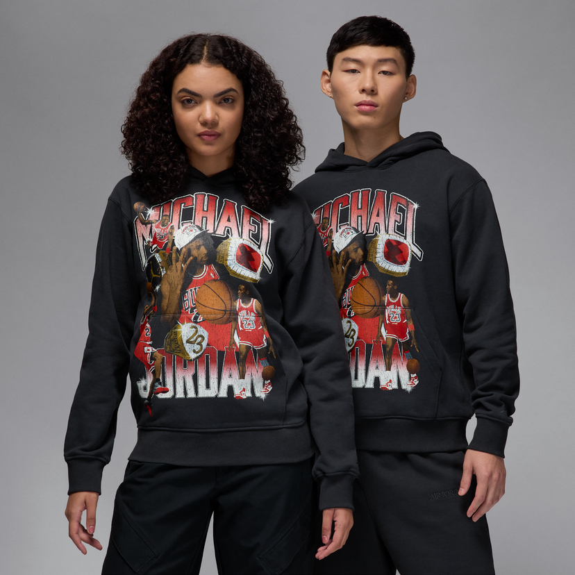 Світшоти Jordan Jordan Flight Fleece Graphic Print Hoodie чорний | HJ4396-045