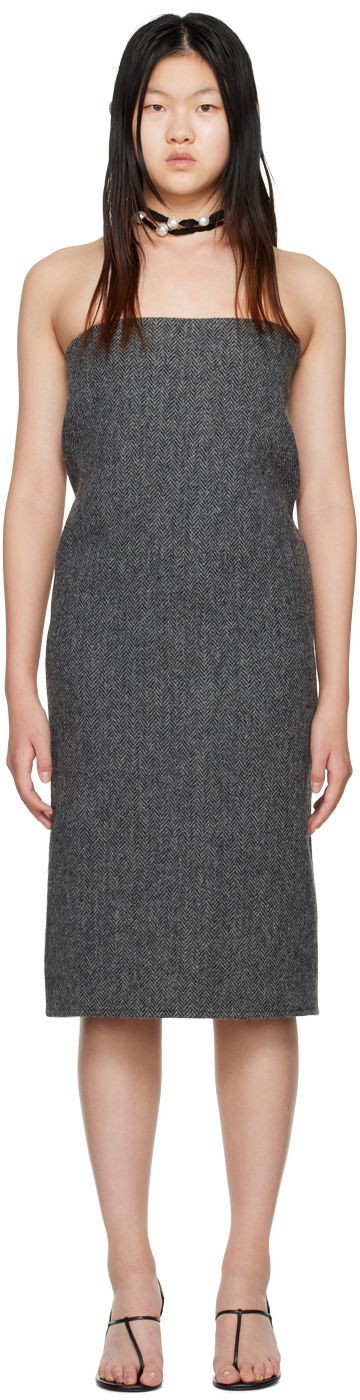 плаття We11done We11done Women's Strapless Midi Dress Сірий | WD-OP3-22-194-W-GY
