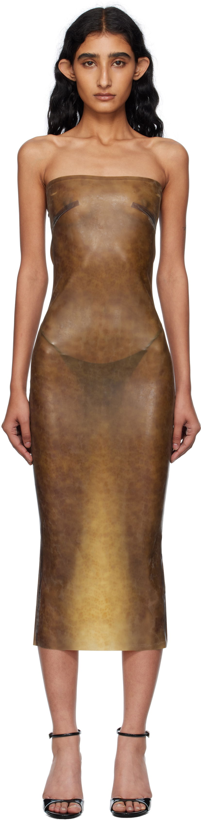 плаття Miaou Miaou Lila Latex Midi Dress Коричневий | 5025LTXLEO