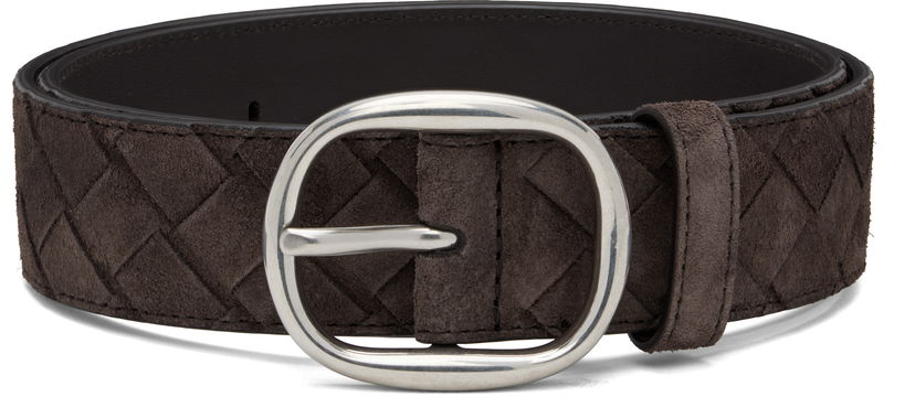 Ремені Bottega Veneta Bottega Veneta Intrecciato Suede Belt Коричневий | 837520V1QE12145