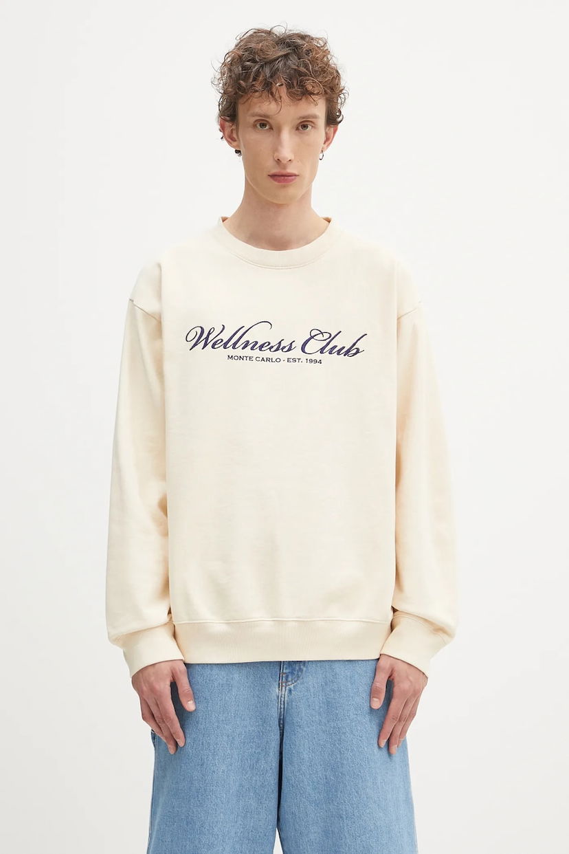 Світшоти Sporty & Rich Sporty & Rich Wellness Club Embroidered Sweatshirt бежевий | ST071620081CR01