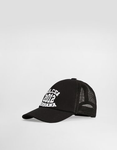 Капелюх Dolce & Gabbana Dolce & Gabbana Twill and Mesh Baseball Hat with Embroidery чорний | LB4H80G7PBPN0000, 0