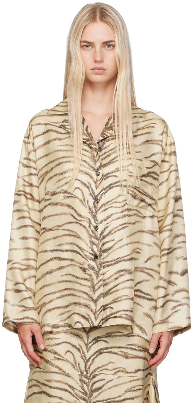 Сорочка Stella McCartney Tiger Print Shirt бежевий | 6201213ES210