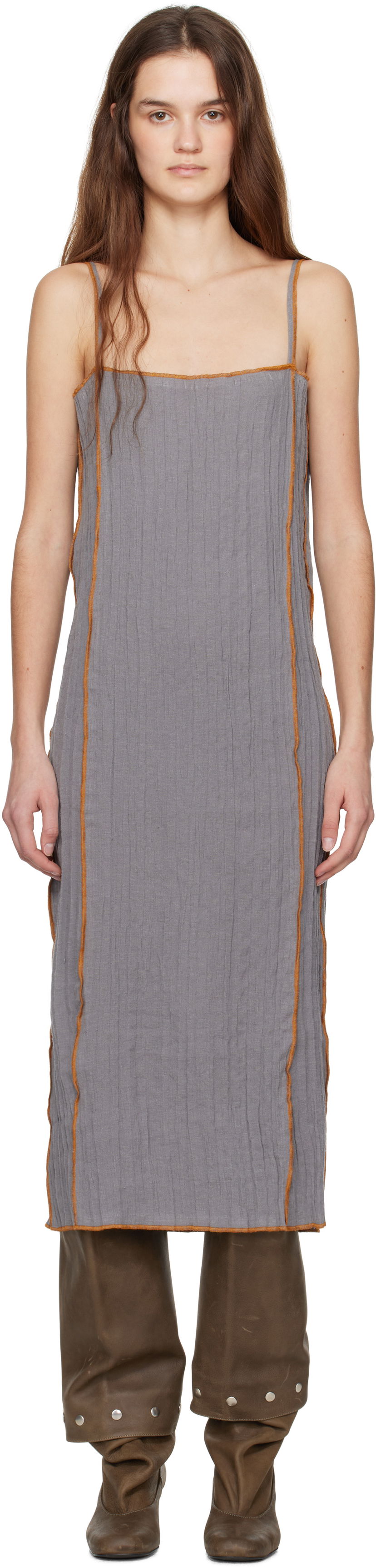 плаття Baserange Baserange Shok Midi Dress Сірий | DRSKS-LC-SP25