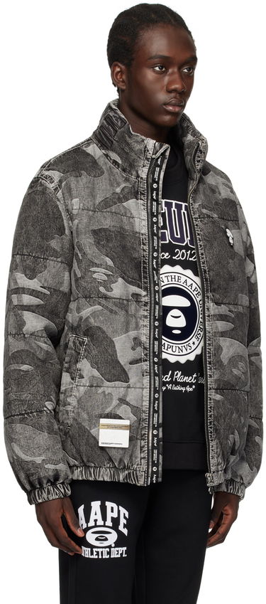 Пуховик AAPE by A Bathing Ape AAPE by A Bathing Ape Graphic Print Down Jacket Сірий | AAPDNM7606XXLBKX, 1