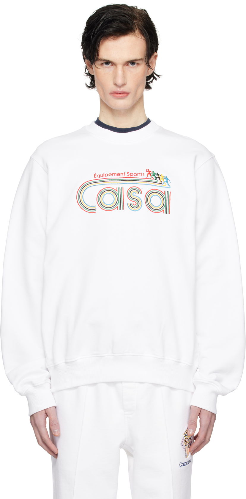 Світшоти Casablanca White 'Equipement Sportif' Embroidered Sweatshirt білий | MPS25-JTP-293-02