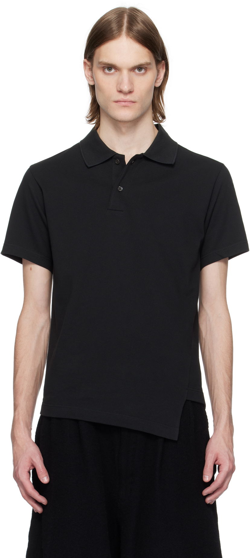 Сорочка поло Comme des Garçons Comme des Garçons Shirt Bias Cotton Piqué Polo чорний | FO-T017-051