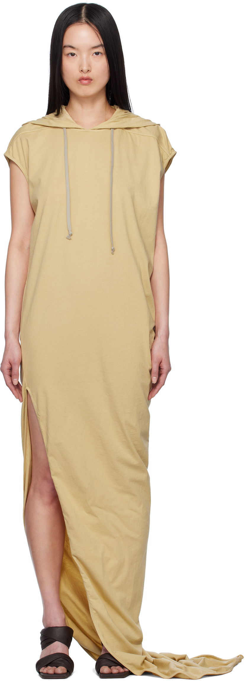 плаття Rick Owens Rick Owens DRKSHDW Hollywood Edfu T-Shirt Maxi Dress бежевий | DS01E3517 RN