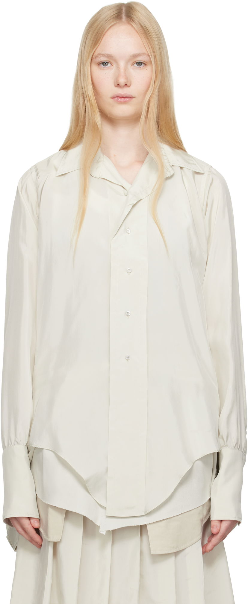 Сорочка Maison Margiela Maison Margiela Dropped Hem Shirt білий | S51DT0020 S76632