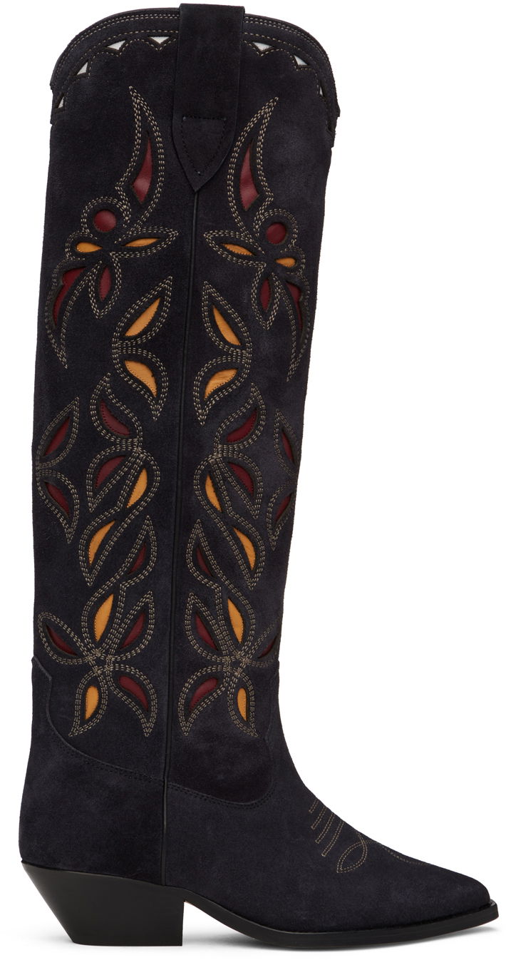 плаття ISABEL MARANT Isabel Marant Denvee Suede Knee-High Western Boots чорний | 23ABT0001FB-A3A02S, 0
