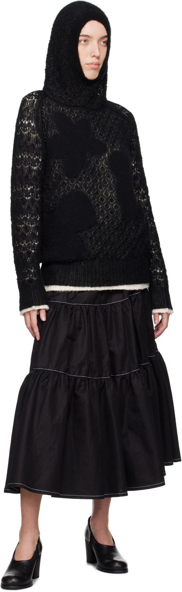 Cветр Comme des Garçons Comme Des Garçons Wool Lace Pattern Intarsia Hoodie чорний | TN-N024-051, 3