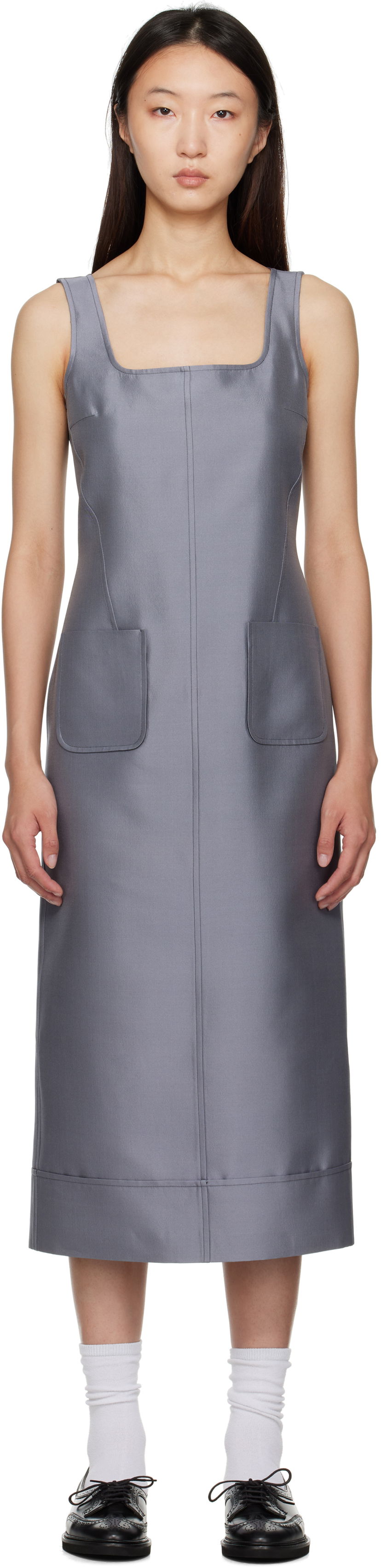 плаття Thom Browne Thom Browne Column Maxi Dress Сірий | FDSF20A-F0989