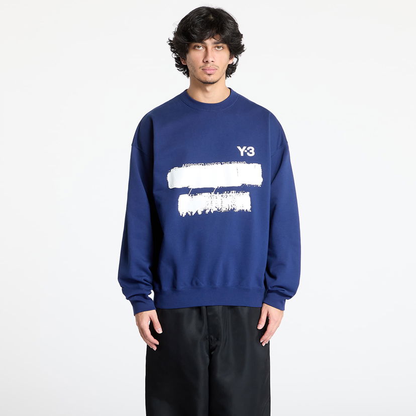 Світшоти Y-3 Y-3 Graphic Crew Sweatshirt темно-синій | JM3232