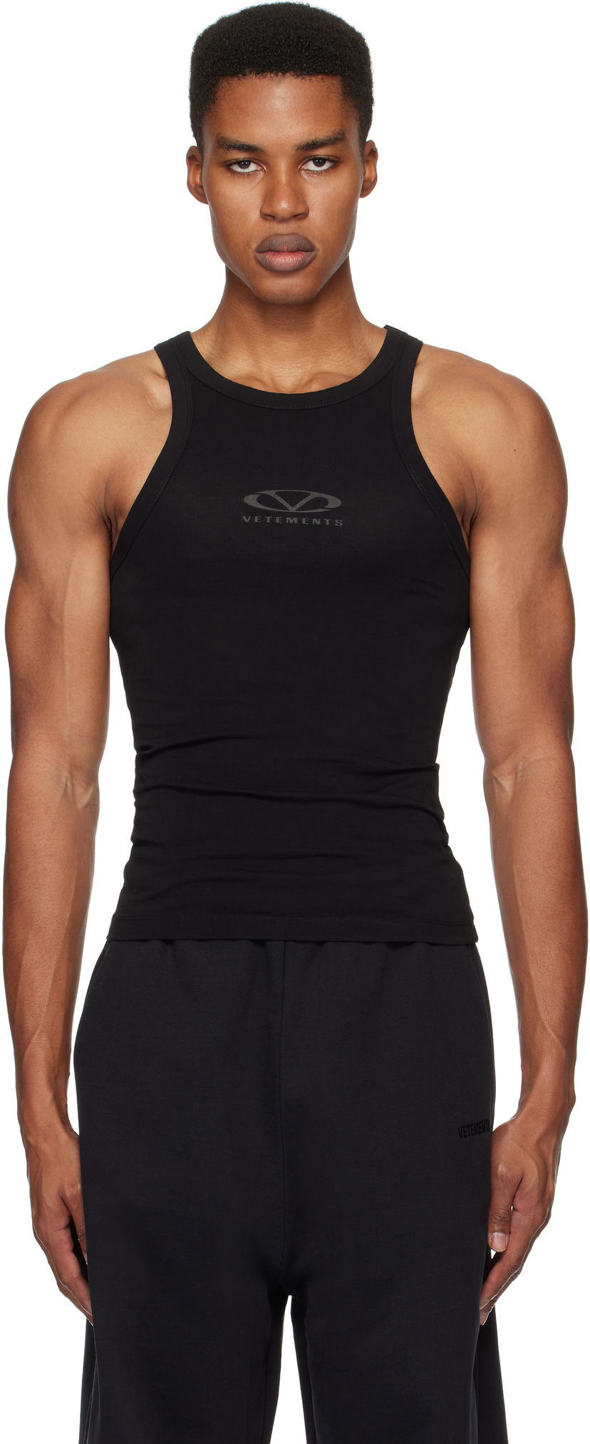 Безрукавка VETEMENTS Oval Logo Tank Top чорний | UA66TO600BB