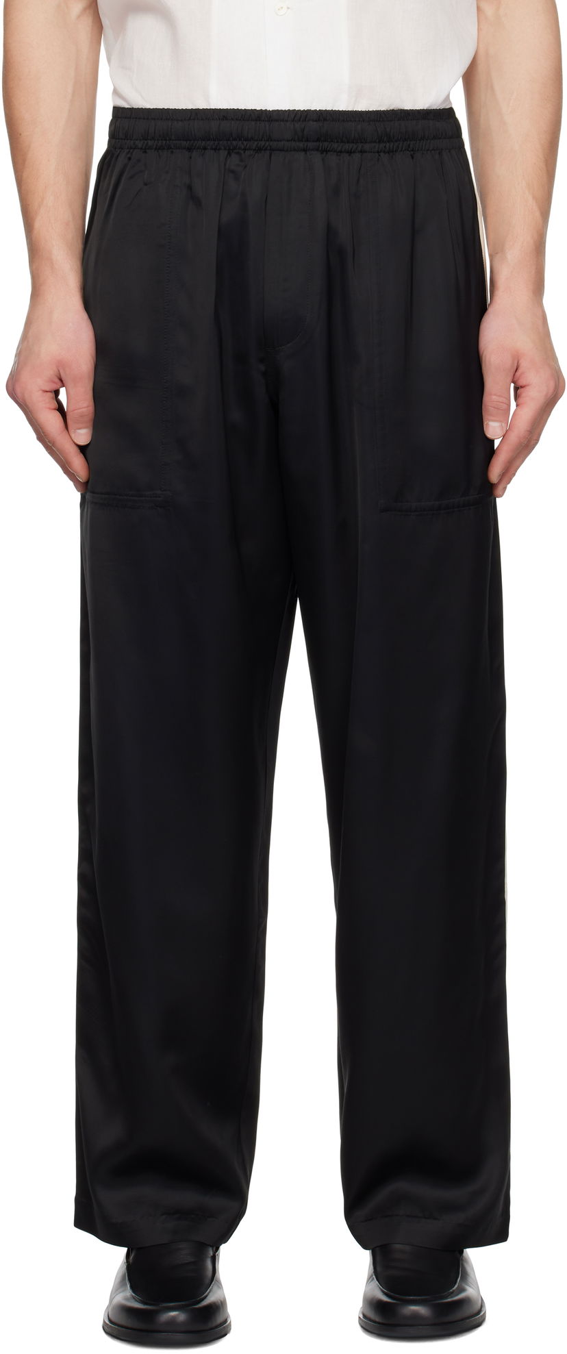 Штани Bode Satin Track Pants чорний | MRF24BT024