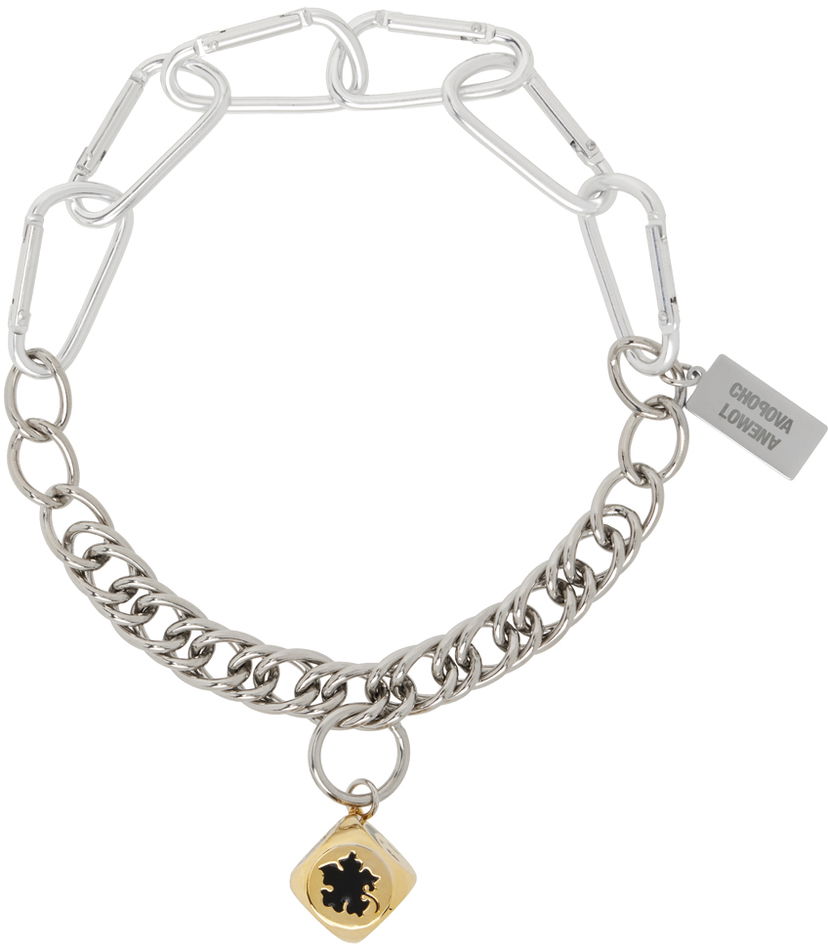 Кольє Chopova Lowena Lucky Dice Charm Necklace Металік | 6523