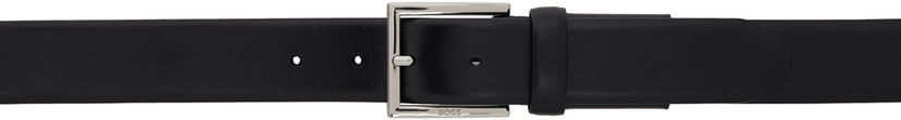Ремені BOSS BOSS Leather Belt With Square Logo Buckle чорний | 50522768