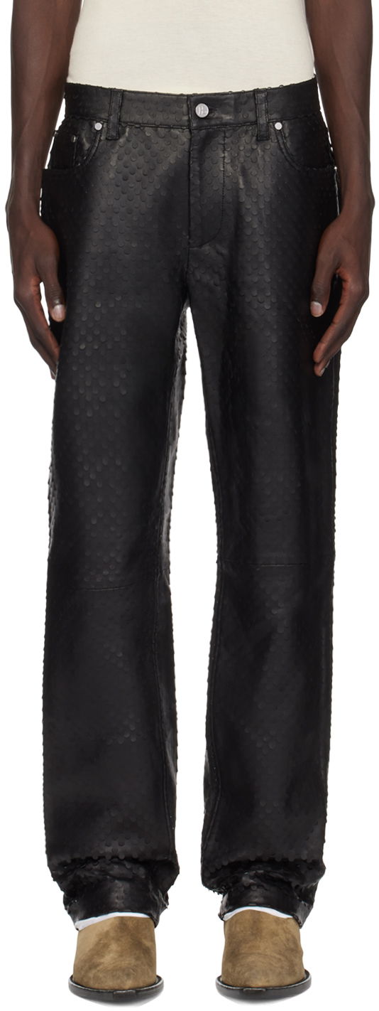 Джинси Helmut Lang Helmut Lang Hole-Punched Worker Leather Pants чорний | O06HM210