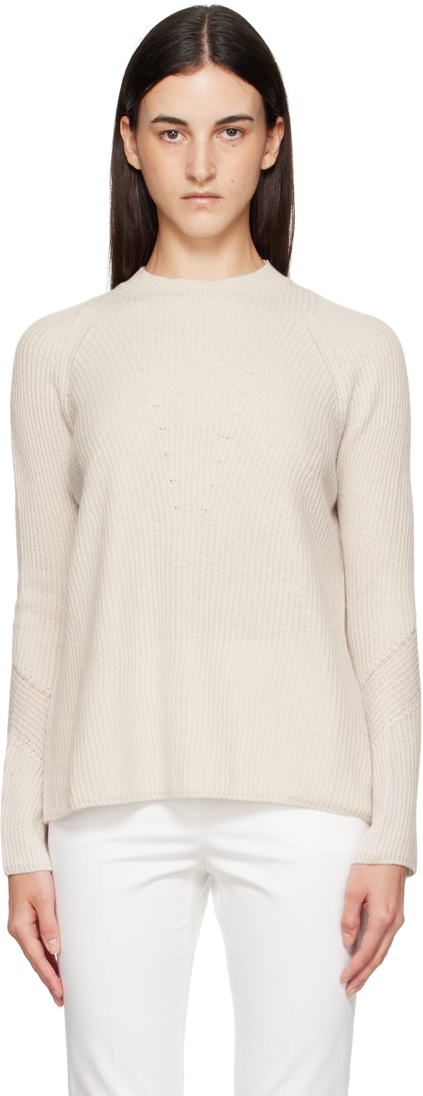 Cветр Max Mara Max Mara Molveno Knit Sweater бежевий | 2529366121600