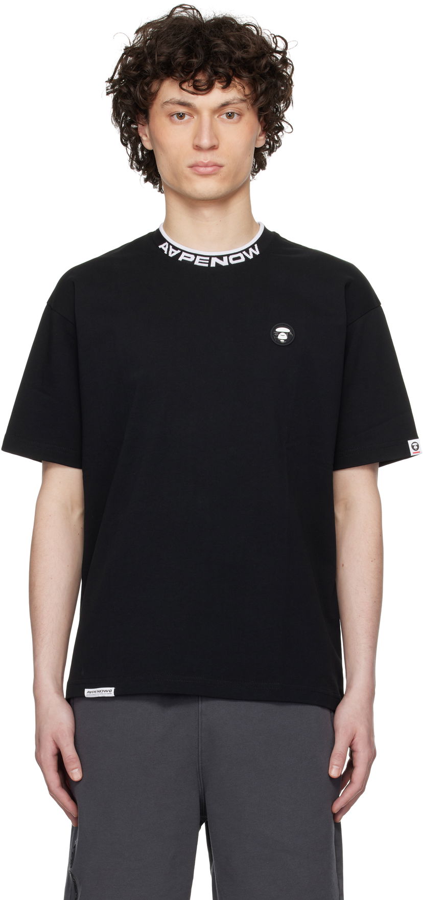 Футболка AAPE by A Bathing Ape AAPE by A Bathing Ape 'AAPE Now' Moonface Logo T-Shirt чорний | AAPTEM1604XXNBKX