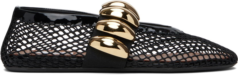 Догляд за взуттям Alaïa ALAÏA Fishnet Jewel Ballerina Flats чорний | AA3A067TK062