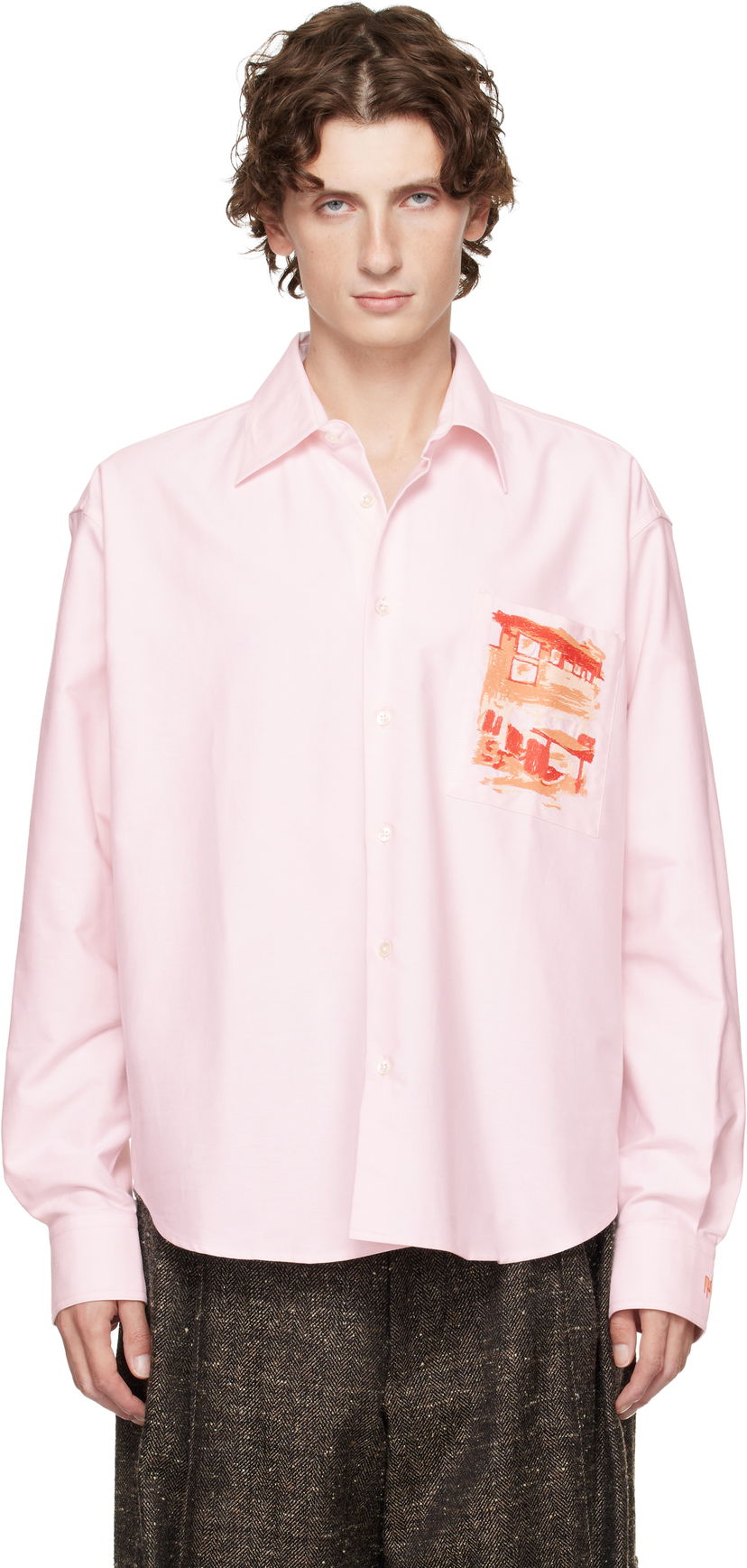 Сорочка JW Anderson JW Anderson Café Scene Embroidery Shirt Рожевий | SH0372-PG1140