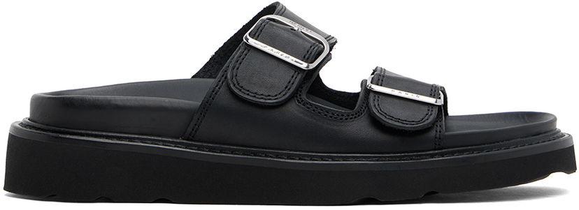 Одяг KENZO Black Paris ' Matto' Leather Sandals чорний | FE55MU040L62