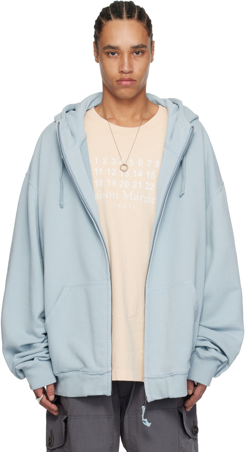 Світшоти Maison Margiela Maison Margiela Embroidered Logo Zip-Up Hoodie Синій | S50HG0047 M25017