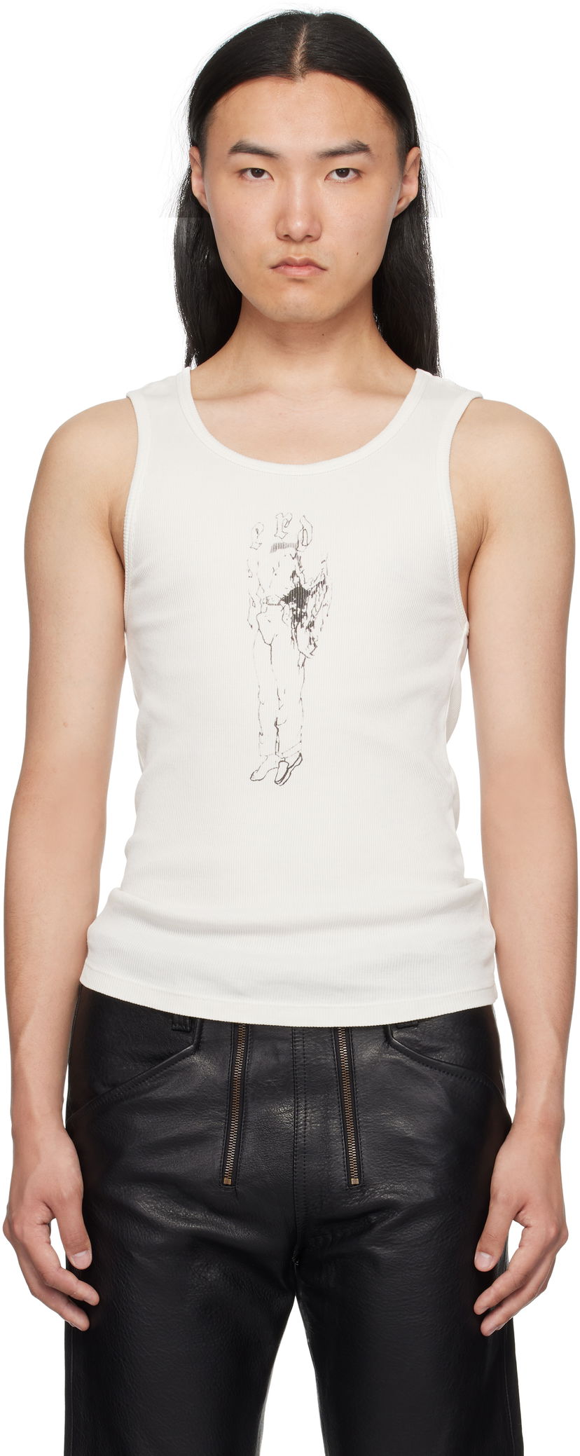 Безрукавка Enfants Riches Déprimés Enfants Riches Déprimés Bad Professor Ribbed Tank Top білий | 010-837