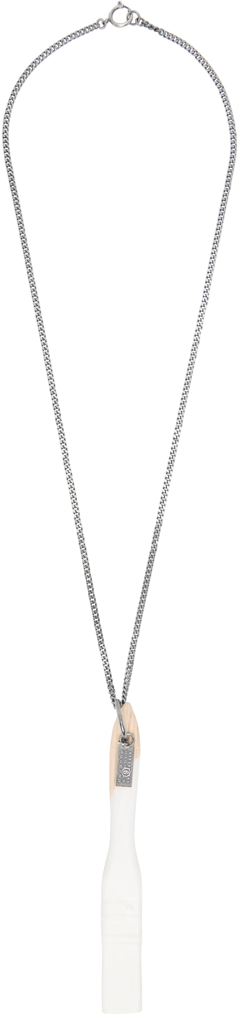 Кольє Maison Margiela MM6 Maison Margiela Paint Brush Pendant Curb Chain Necklace білий | SM7UU0075 P7352