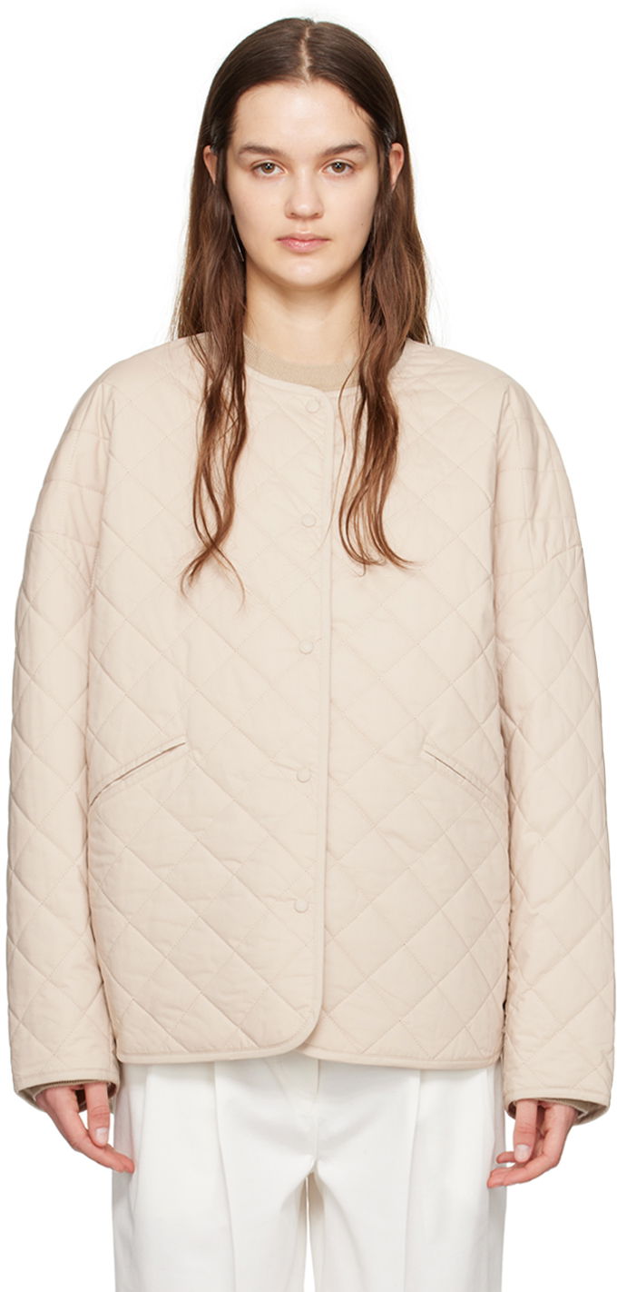 Пуховик TOTEME TOTEME Quilted Snap Button Jacket бежевий | 241-WRO1116-FB0157