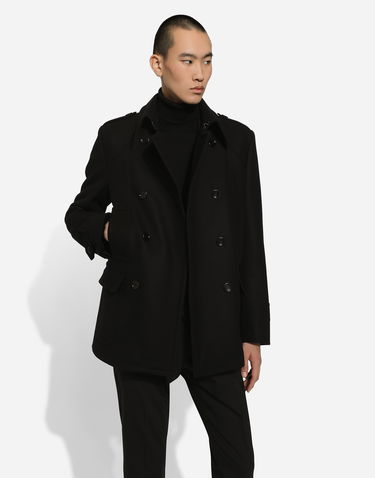 Пальто Dolce & Gabbana Dolce & Gabbana Double-breasted Wool-blend Pea Coat чорний | G046UTHUMT8N0000, 3