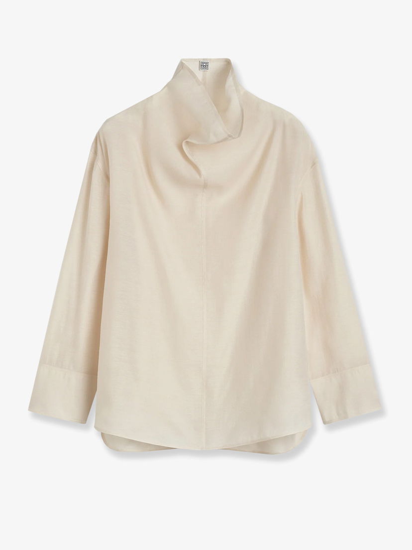 Сорочка TOTEME Draped Neck Blouse бежевий | 244WRT0371FB0265116