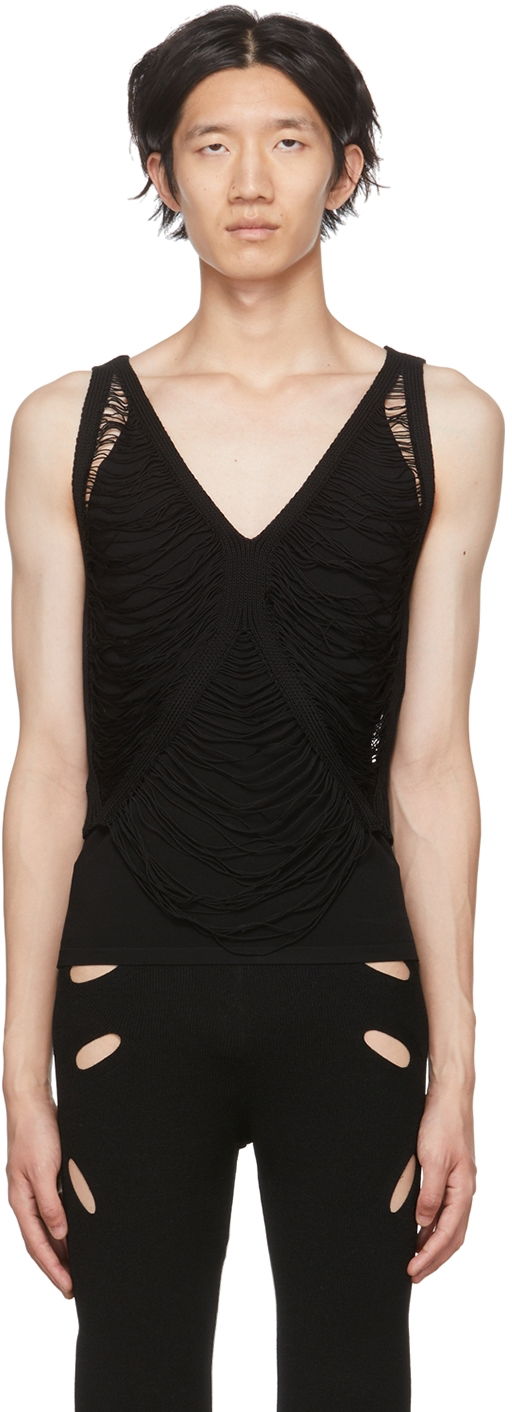Безрукавка Dion Lee Dion Lee Net Distressed Tank Top чорний | C7080P22