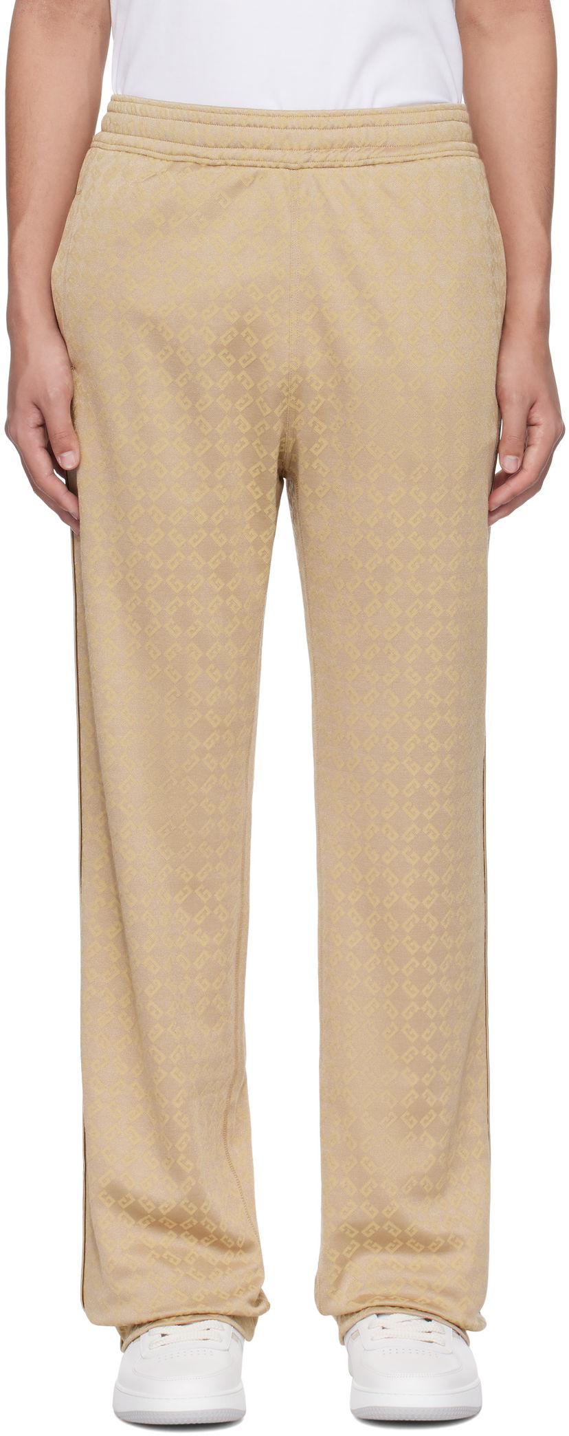 Спортивні штани Givenchy Shiny Monogram Jacquard Sweatpants бежевий | BM51HS316G277