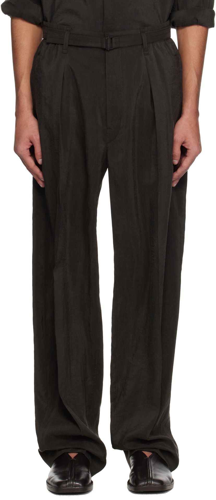 Штани LEMAIRE Lemaire Belted Relaxed Trousers чорний | PA1196 LF1308