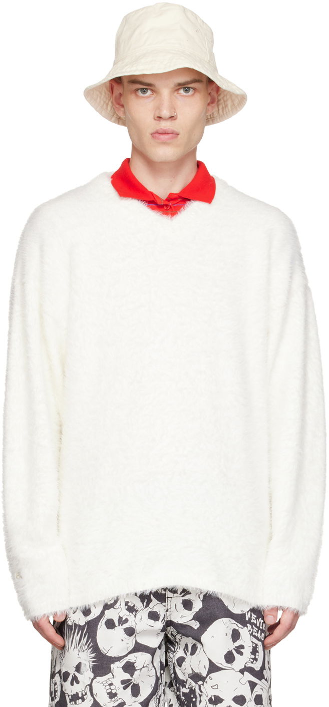 Cветр ERL Hairy Knitted Sweater білий | ERL05N010