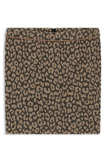 Спідниця BOSS Leopard Jacquard Mini Skirt Коричневий | 50545996
